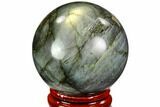Flashy, Polished Labradorite Sphere - Great Color Play #105778-1
